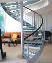Spiral stainless steel staircase 